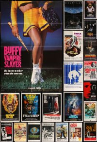 9x0257 LOT OF 62 FOLDED HORROR/SCI-FI ONE-SHEETS 1970s-1980s great images from several movies!