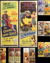 9x1053 LOT OF 17 FORMERLY FOLDED COWBOY WESTERN INSERTS 1940s-1970s great images from several movies!
