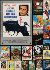 9x0106 LOT OF 37 FOLDED GERMAN A1 POSTERS 1960s-1970s great images from a variety of movies!