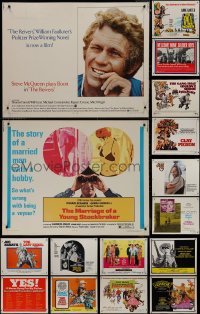 9x1090 LOT OF 16 MOSTLY UNFOLDED 1960S-70S HALF-SHEETS 1960s-1970s a variety of cool movie images!