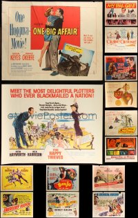 9x1096 LOT OF 14 UNFOLDED AND FORMERLY FOLDED HALF-SHEETS 1940s-1960s a variety of movie images!