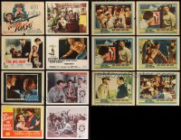 9x0426 LOT OF 14 LOBBY CARDS 1940s-1960s incomplete sets from a variety of different movies!