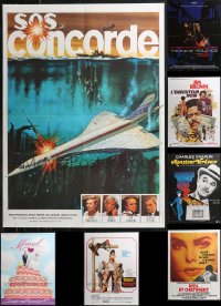 9x1128 LOT OF 12 FORMERLY FOLDED 23X32 FRENCH POSTERS 1960s-1990s a variety of movie images!
