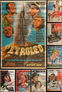 9x0086 LOT OF 11 FOLDED 1940s ARGENTINEAN POSTERS 1940s great images from a variety of different movies!