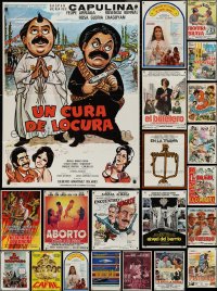 9x0081 LOT OF 29 FOLDED MEXICAN AND SPANISH LANGUAGE MOVIE POSTERS 1960s-1970s cool images!