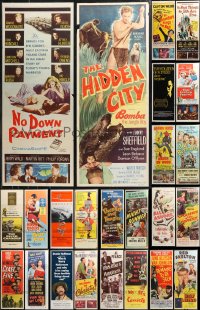 9x1033 LOT OF 30 FORMERLY FOLDED INSERTS 1950s great images from a variety of different movies!