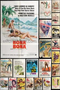 9x0239 LOT OF 78 FOLDED ONE-SHEETS 1950s-1970s great images from a variety of different movies!
