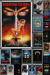 9x0270 LOT OF 49 FOLDED HORROR/SCI-FI/FANTASY ONE-SHEETS 1980s-1990s cool movie images!