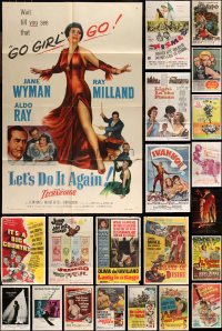 9x0281 LOT OF 31 FOLDED ONE-SHEETS 1950s-1980s great images from a variety of different movies!