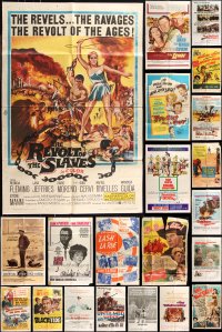 9x0250 LOT OF 67 FOLDED ONE-SHEETS 1940s-1970s great images from a variety of different movies!