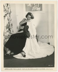9y1125 BARBARA STANWYCK 8.25x10.25 still 1936 great seated portrait with flowing white fur coat!