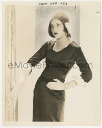 9y1189 FAY WRAY 8x10 still 1930s modeling black felt hat & black satin frock by Gene Robert Richee!