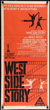 9y0394 WEST SIDE STORY Aust daybill 1962 Academy Award winning classic musical, wonderful art!