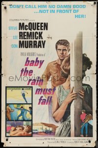 9y1470 BABY THE RAIN MUST FALL 1sh 1965 bad boy Steve McQueen is no damn good for Lee Remick!