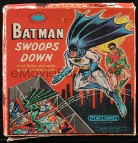 9y0314 BATMAN English board game 1966 the title character Swoops Down with Robin!
