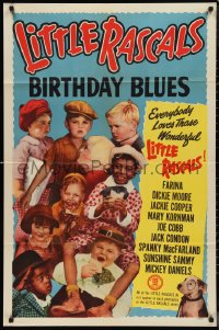9y1483 BIRTHDAY BLUES 1sh R1953 Little Rascals, Our Gang!