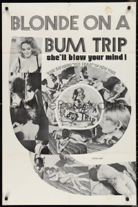 9y1491 BLONDE ON A BUM TRIP 25x38 1sh 1968 she'll blow your mind, hippies in New York, ultra-rare!