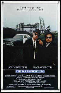 9y1496 BLUES BROTHERS 1sh 1980 John Belushi & Dan Aykroyd are on a mission from God!