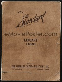 9y0377 STANDARD CASTING DIRECTORY softcover book January 1926 Oliver Hardy, Warner Oland & more!