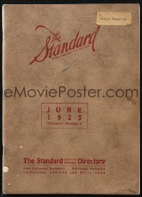 9y0375 STANDARD CASTING DIRECTORY softcover book June 1923 Jean Hersholt, Noble Johnson, & more!