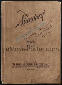 9y0379 STANDARD CASTING DIRECTORY softcover book May 1928 Ben Turpin, William Demarest, Sally Rand