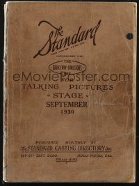 9y0381 STANDARD CASTING DIRECTORY softcover book September 1930 Gable, Bela Lugosi, Karloff, Loy!