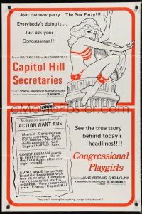 9y1513 CAPITOL HILL SECRETARIES/CONGRESSIONAL PLAYGIRLS 1sh 1975 patriotic sexploitation!