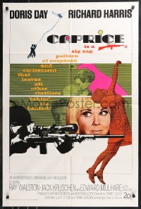 9y1514 CAPRICE 1sh 1967 great images of pretty Doris Day, Richard Harris, spy comedy!