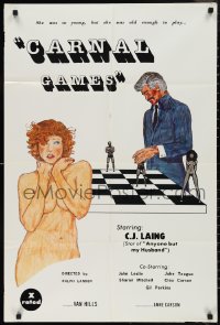 9y1516 CARNAL GAMES 24x36 1sh 1978 C.J. Lang, Sharon Mitchell, Jake Teague, x-rated!