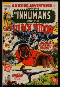 9y0065 AMAZING ADVENTURES #7 comic book July 1971 The Inhumans and The Black Widow, Burn Black Bolt!