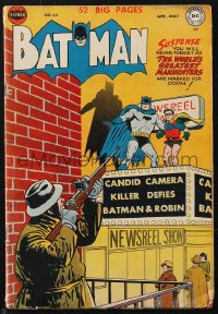9y0007 BATMAN #64 comic book April-May 1951 Candid Camera Killer defies Batman & Robin, 52 big pages!