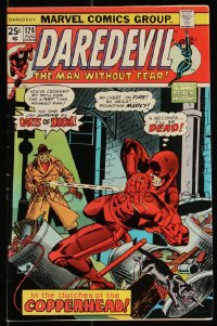 9y0211 DAREDEVIL #124 comic book August 1975 first appearance of Copperhead, with Black Widow!