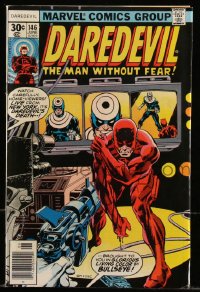 9y0216 DAREDEVIL #146 comic book June 1977 Bullseye, home-viewers watch his death live from New York!