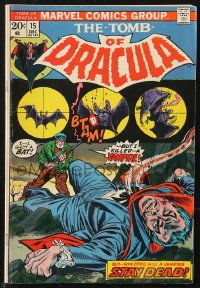 9y0240 TOMB OF DRACULA #15 comic book December 1973 but how long will a vampire stay dead!