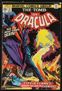 9y0247 TOMB OF DRACULA #27 comic book December 1974 City in Flames Beneath the Hand of a Vampire!