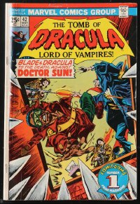 9y0253 TOMB OF DRACULA #42 comic book March 1976 Blade & Dracula to the death against Doctor Sun!