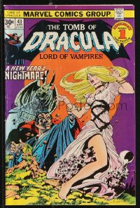 9y0254 TOMB OF DRACULA #43 comic book April 1976 rare 30 cent cover price variant, Blade, Wrightson!