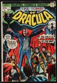 9y0237 TOMB OF DRACULA #7 comic book March 1973 the child is slayer of the man!