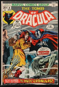 9y0238 TOMB OF DRACULA #8 comic book May 1973 The Hell-Crawlers, out of the Earth itself they came!