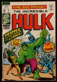 9y0056 INCREDIBLE HULK King-Size Special #3 comic book Jan 1971 Jack Kirby art, twice as many pages!