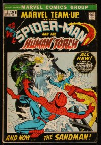 9y0029 MARVEL TEAM-UP #1 comic book March 1972 Spider-Man and the Human Torch, and now The Sandman!