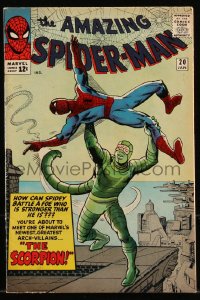 9y0073 SPIDER-MAN #20 comic book January 1965 first appearance of The Scorpion by Steve Ditko!