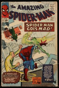 9y0077 SPIDER-MAN #24 comic book May 1965 Spider-Man Goes Mad by Steve Ditko, Sandman & Vulture!