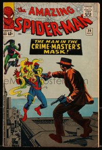 9y0079 SPIDER-MAN #26 comic book July 1965 The Man in the Crime-Master's Mask by Steve Ditko!