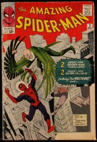 9y0068 SPIDER-MAN #2 comic book May 1963 first appearance of the Vulture by Steve Ditko, second issue!