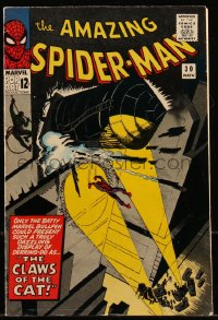 9y0081 SPIDER-MAN #30 comic book November 1965 The Claws of the Cat by Steve Ditko!