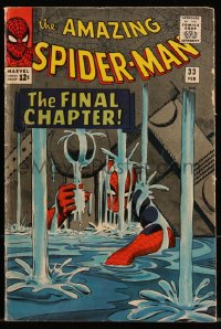 9y0084 SPIDER-MAN #33 comic book February 1966 The Final Chapter by Steve Ditko!