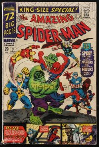 9y0094 SPIDER-MAN King-Size #3 comic book November 1966 with 72 big pages, lots of Steve Ditko!