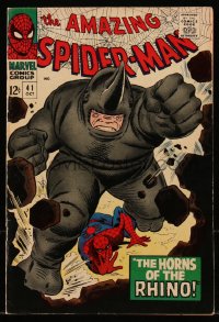 9y0092 SPIDER-MAN #41 comic book October 1966 first appearance of The Rhino by John Romita!