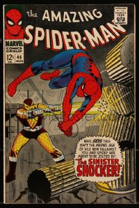 9y0097 SPIDER-MAN #46 comic book March 1967 The Sinister Shocker by John Romita!